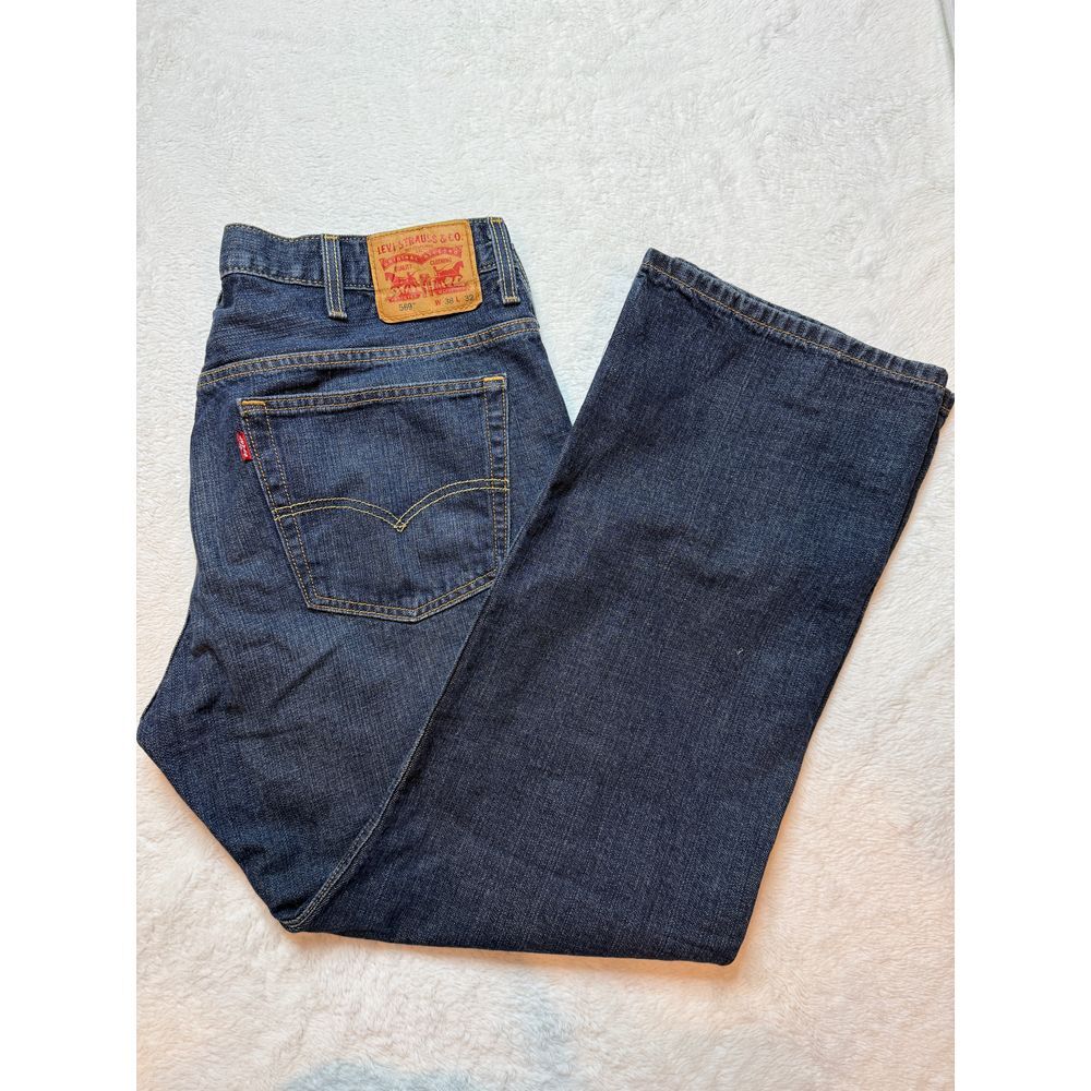 Levi's 569 Men's Loose Straight Leg Dark Wash Jeans Casual‎ Comfort Fit 38 x 32 - Picture 8 of 10